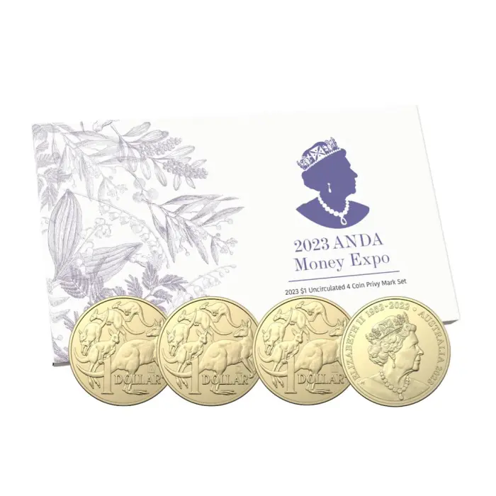 2023 ANDA MONEY EXPO $1 UNCIRCULATED 4 COIN MINT & PRIVY MARK SET 