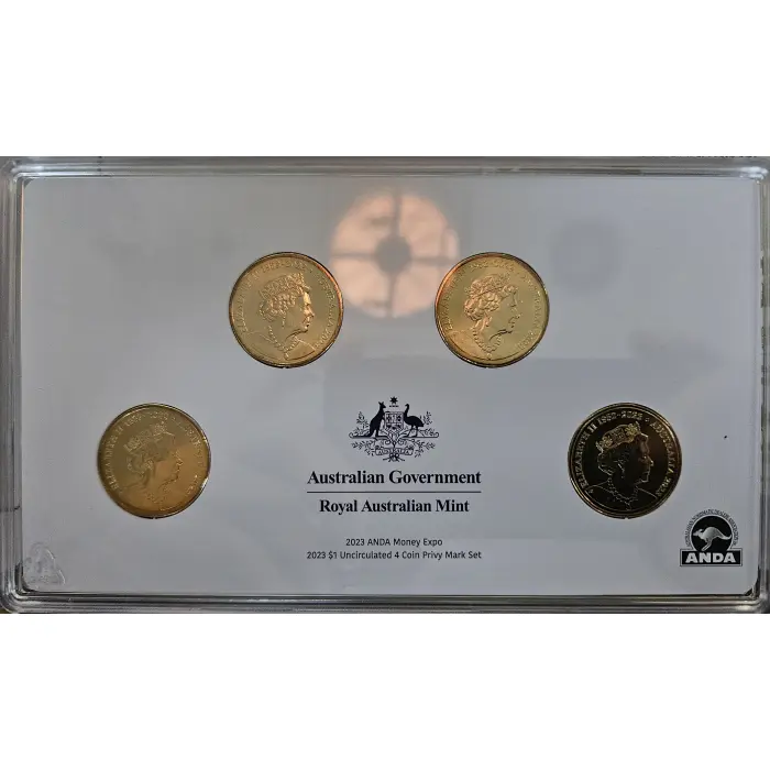2023 ANDA MONEY EXPO $1 UNCIRCULATED 4 COIN MINT & PRIVY MARK SET 