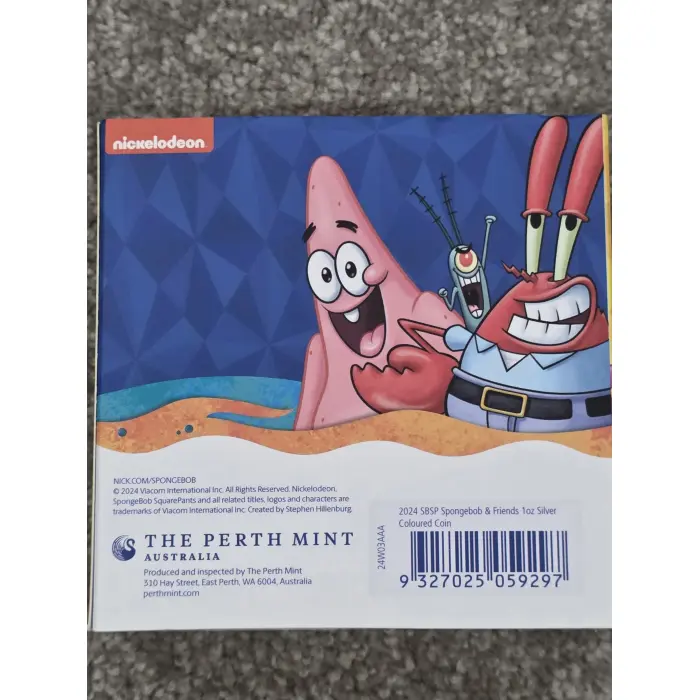 2024 Spongebob and friends 25th anniversary 1oz coloured silver proof #2252/5000
