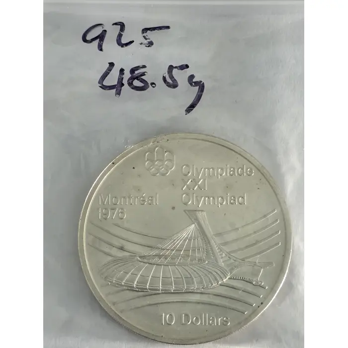 1976 Canada $10 Montreal Olympics  STIRLING SILVER 1.56 Oz!!!