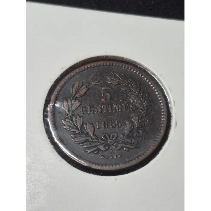 1855-A Luxembourg 5 Centimes Bronze Coin – William III 