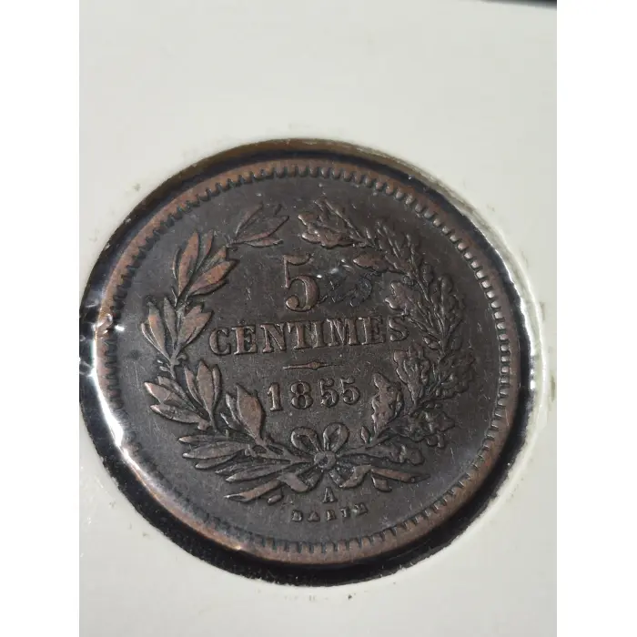 1855-A Luxembourg 5 Centimes Bronze Coin – William III 