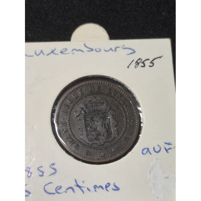 1855-A Luxembourg 5 Centimes Bronze Coin – William III 