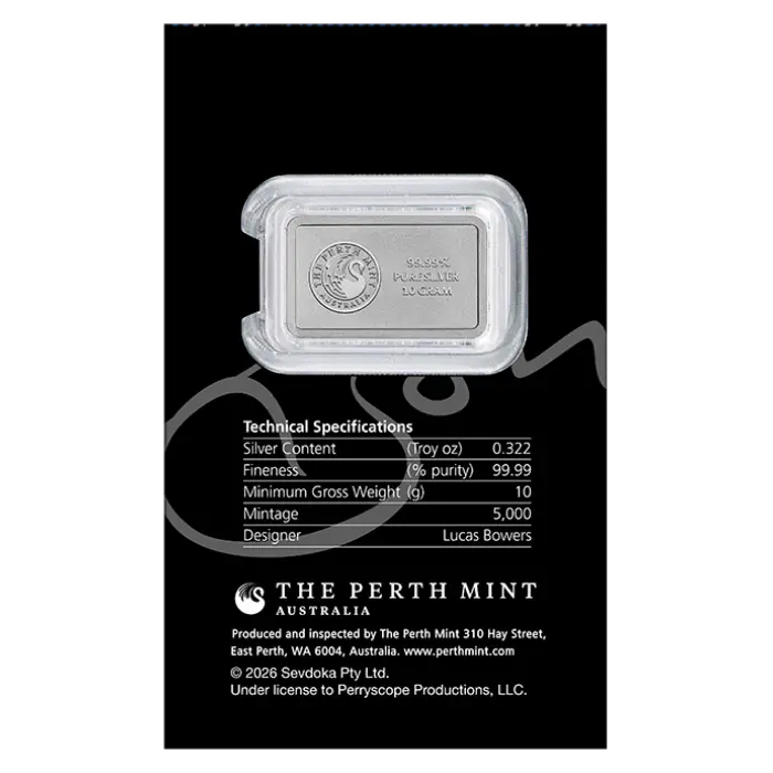 2026 Bon Scott 80th Birthday 10g Silver Minted Bar Perth Mint