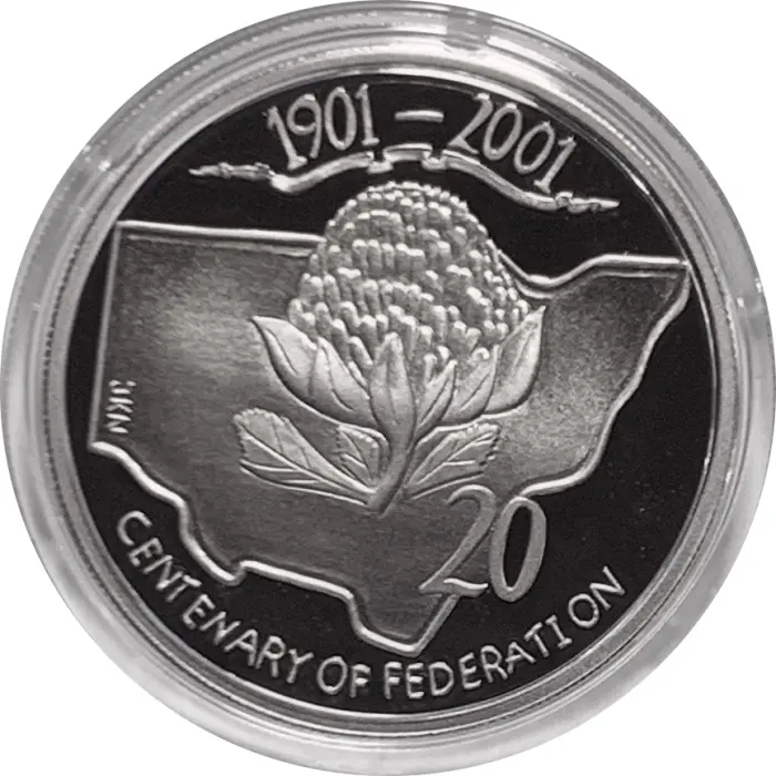 2001 Twenty Cent. Centenary of Federation "N.S.W." Proof Coin in Capsule only