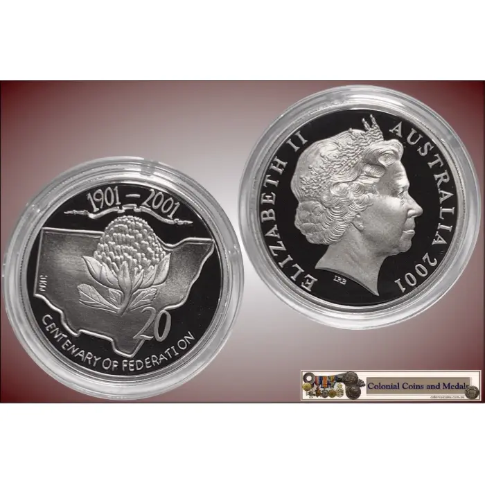 2001 Twenty Cent. Centenary of Federation "N.S.W." Proof Coin in Capsule only
