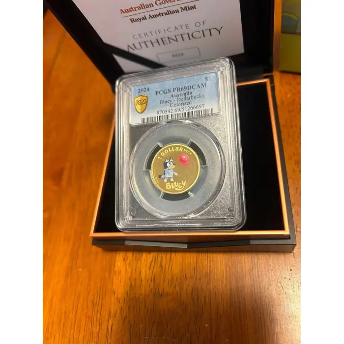 2024 Bluey  Coloured Proof Coin PR69