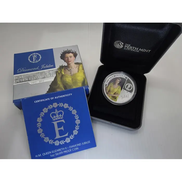 2012 Queen Elizabeth II Diamond Jubilee 1oz Silver Proof Coin