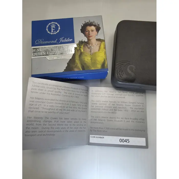 2012 Queen Elizabeth II Diamond Jubilee 1oz Silver Proof Coin