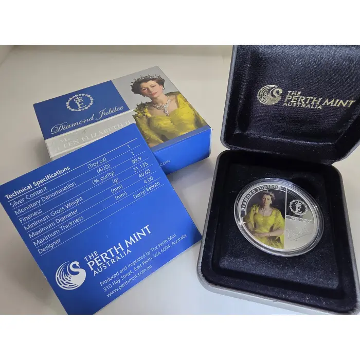 2012 Queen Elizabeth II Diamond Jubilee 1oz Silver Proof Coin