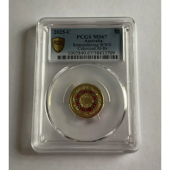 2025 C MINTMARK $2 POPPY WREATH - PCGS MS67 - 80th ANNIVERSARY WW11