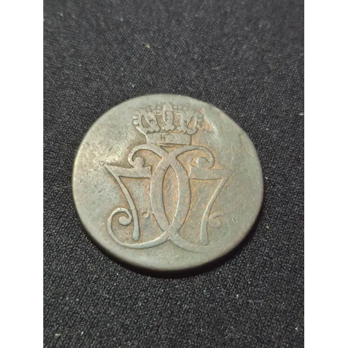 Vintage 1771 Denmark 1 Skilling Danske Copper Coin