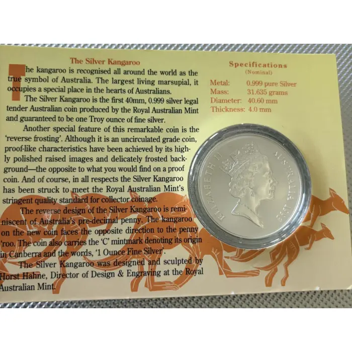 1993 Silver Kangaroo 0.999 1 ounce silver
