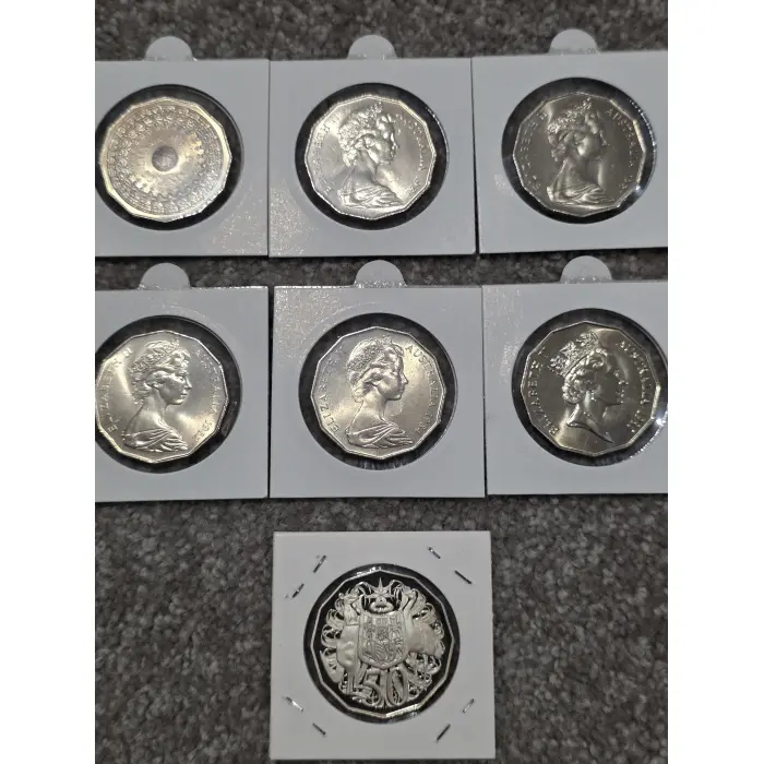 50c uncirculated and proof 7 coin bundle