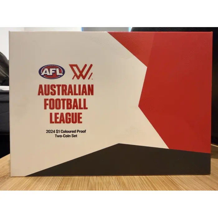 2024 AFL Australian Football League $1 Coloured Proof Two‑Coin Set