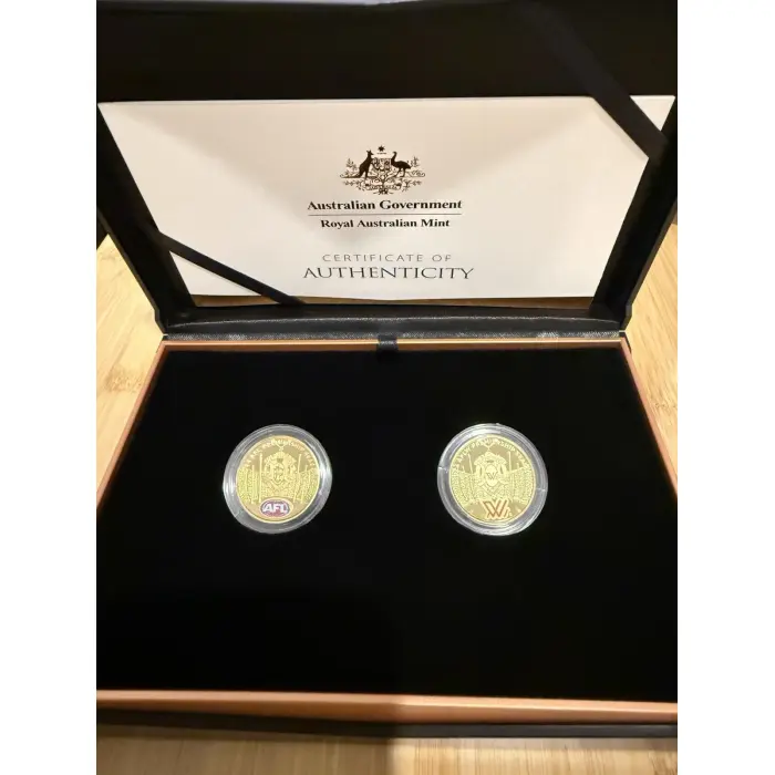 2024 AFL Australian Football League $1 Coloured Proof Two‑Coin Set