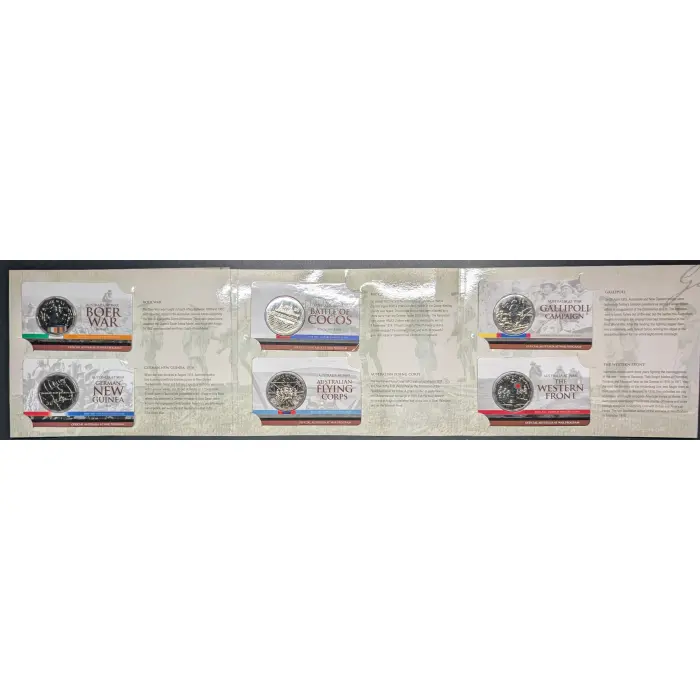 2014 - 2016 Australia at War Uncirculated 50c 18 Coin Folder