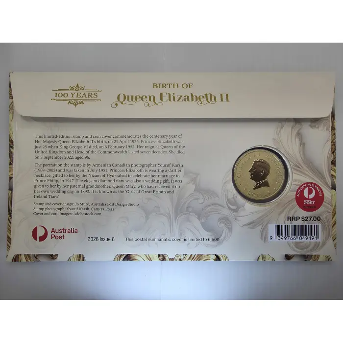2026 100 Years: Birth of Queen Elizabeth II Perth Mint $1 Coin PNC