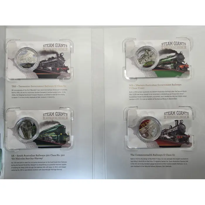 2025 50c Steam Giants Coloured Seven Coin Collection