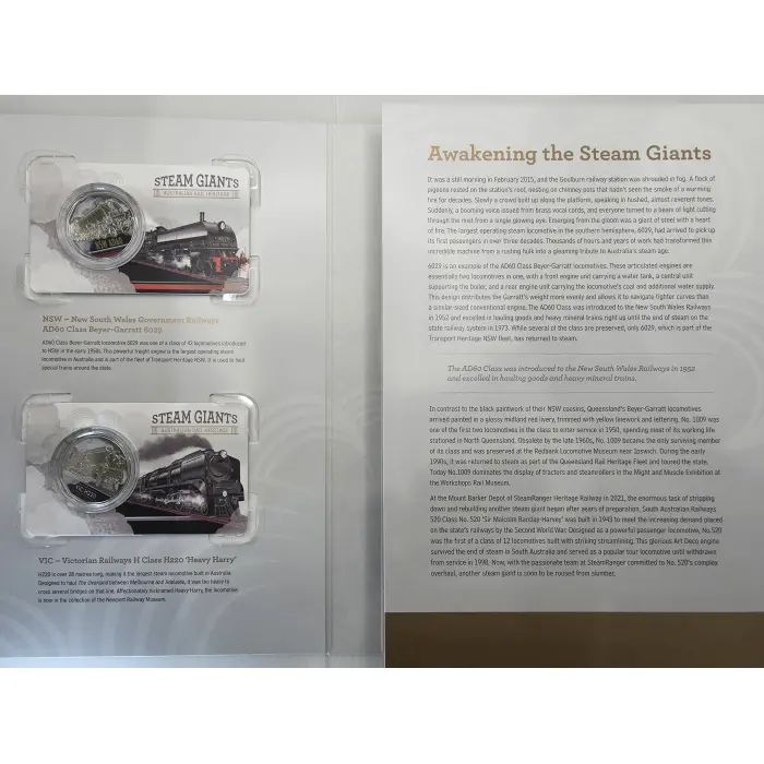 2025 50c Steam Giants Coloured Seven Coin Collection
