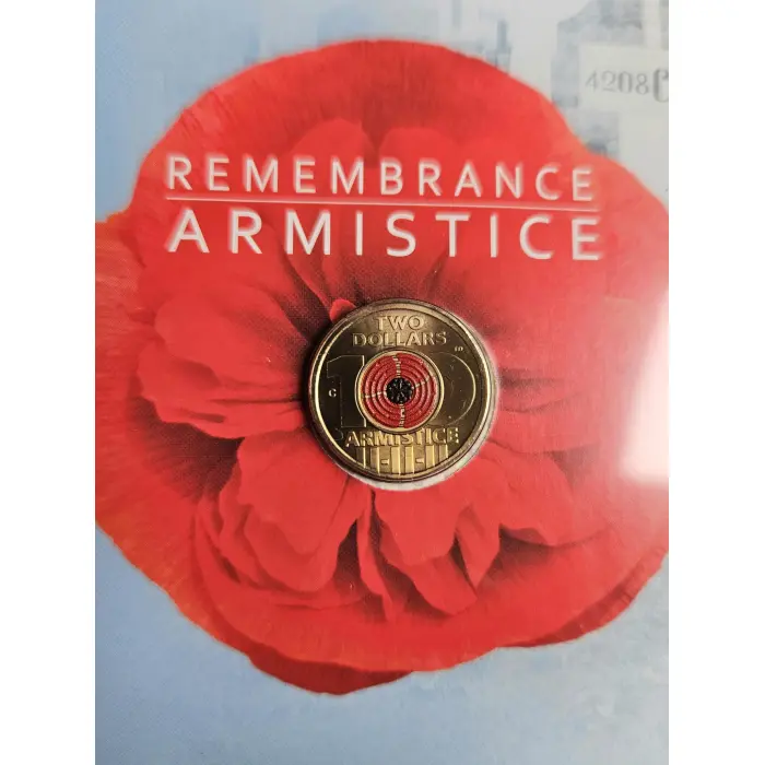 2018 $2 Remembrance Day Armistice C Mintmark Red Poppy PNC Mintage 7,500