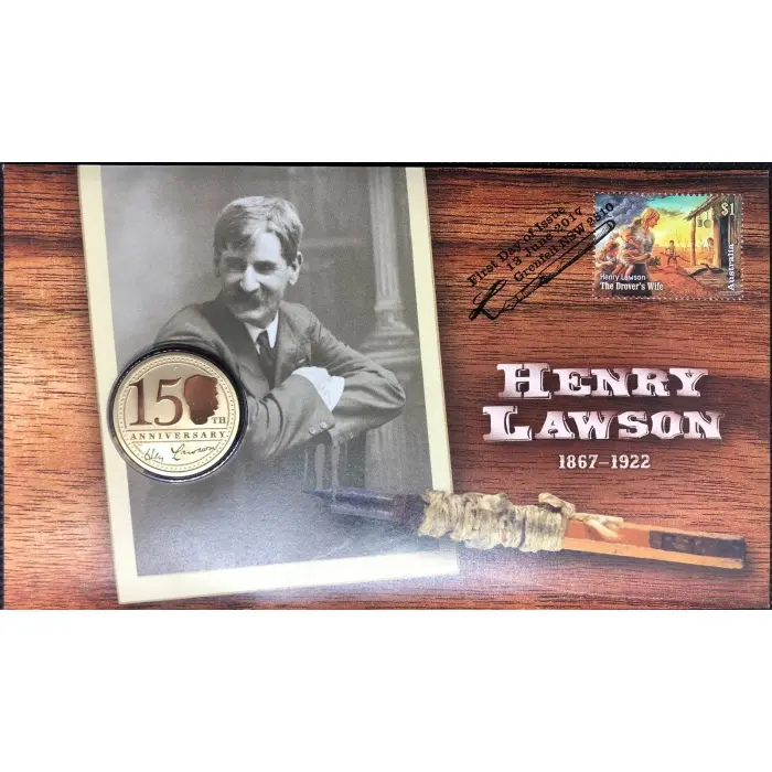 2017 PNC Australia Henry Lawson 150th Anniversary P Mint $1 dollar Coin unc