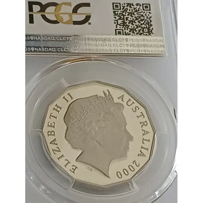 2000 coloured millennium coin in a pcgs graded pr69