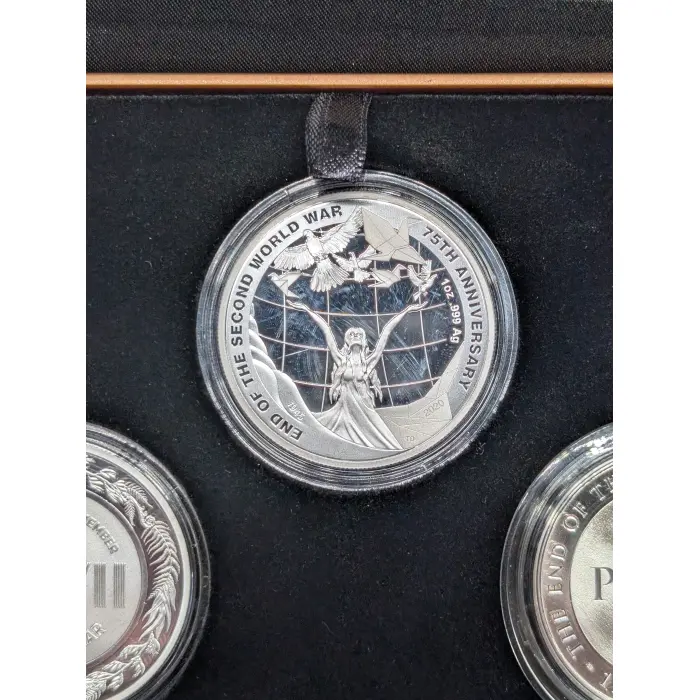2020 75th Anniversary Of The End WWII Three Coin Silver Proof Set