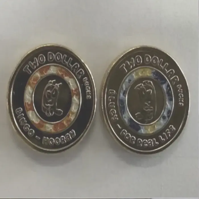 2026 $2 BINGO & BLUEY UNC RAM COLOURED COIN PAIR (2 X $2 COINS)