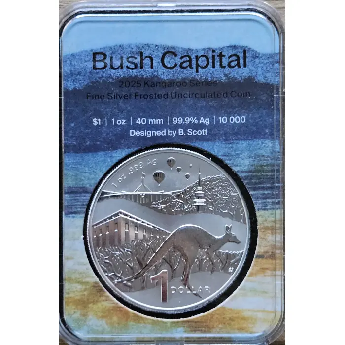 2025 Bush Capital 1oz Silver Kangaroo – Frosted Uncirculated
