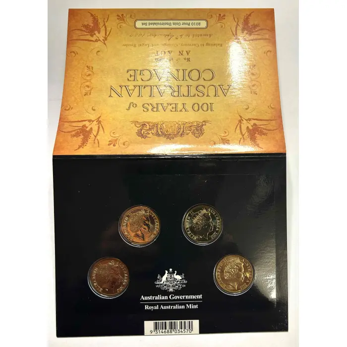 100 Years of Australian Coinage. 2 x 4 Coin $1 Sets Privy Marks C B S M A D P H
