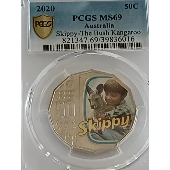 2020 coloured Skippy 50c PCGS ms69