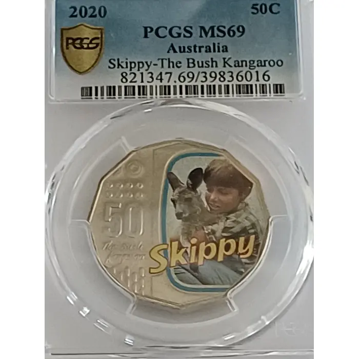 2020 coloured Skippy 50c PCGS ms69