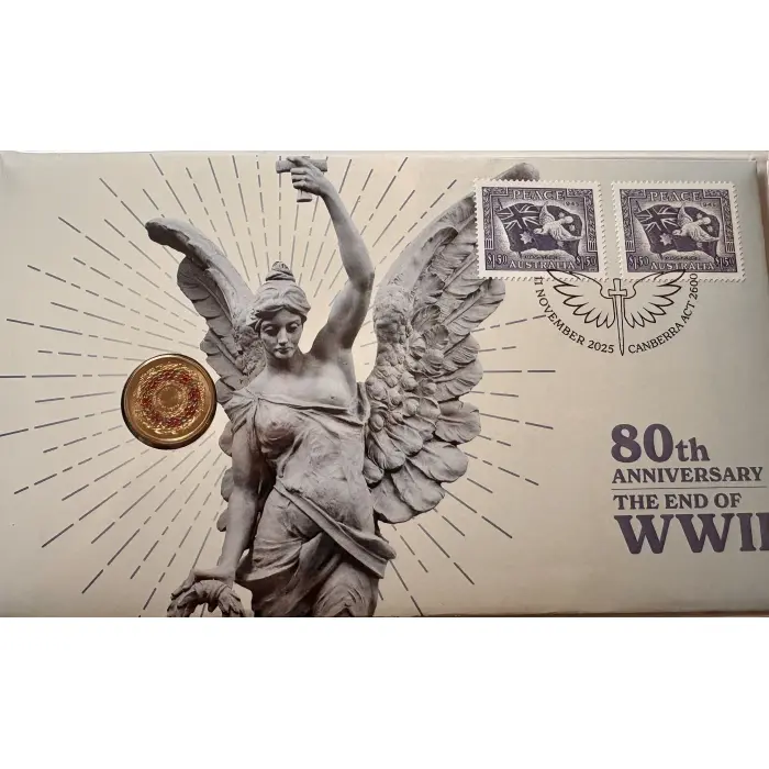 2025 $2 Remembrance 80th Anniversary End of WW2 Poppy Wreath PNC
