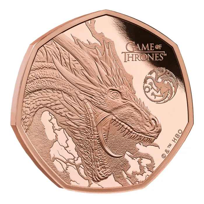 Game of Thrones (Fire) 2026 UK 50p Gold Proof Coin
