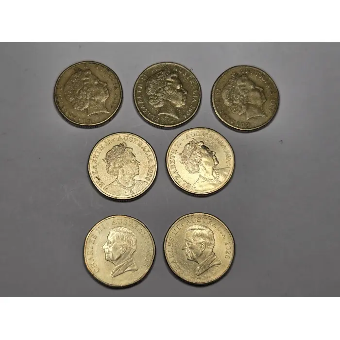 7 x Low Mintage Year $1 Mob Of Roos Coins - 2000/04/05/20/22/23/25