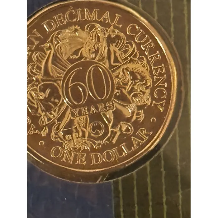 2026 $1 60th Anniversary Decimal Currency “Australia Map counterstamp"  - Blue 