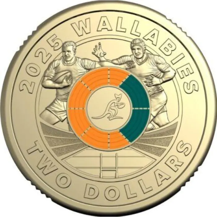 2025 Wallabies $2 Coin - Lightly Circulated