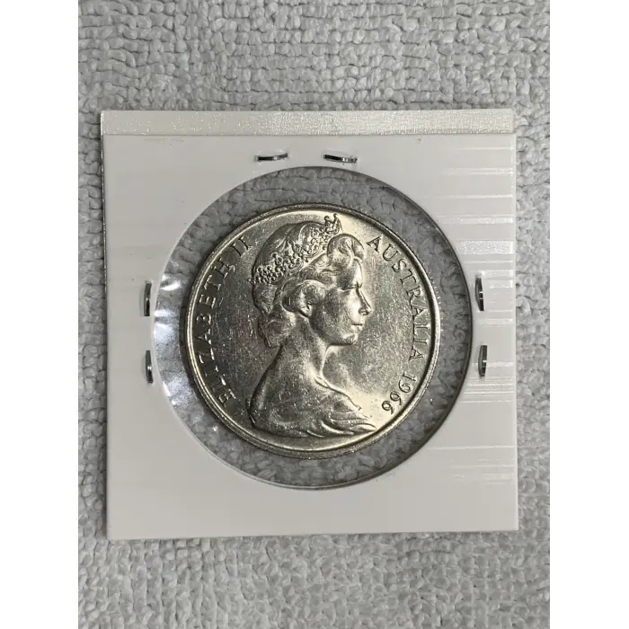 1966 Round 50c Coin with Double Bar