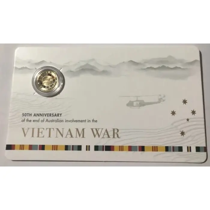 2023 Vietnam War $2 Coloured C Mintmark Coin RAM UNC Card 50th Anniversary