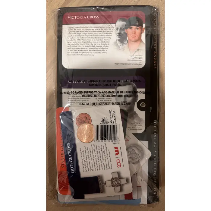 2017 LEGENDS OF THE ANZAC medals of honour - complete 14 coin set in folder RAM
