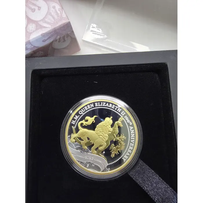 H.M. Queen Elizabeth II 100th Anniversary 2026 1oz Silver Proof Gilded Coin