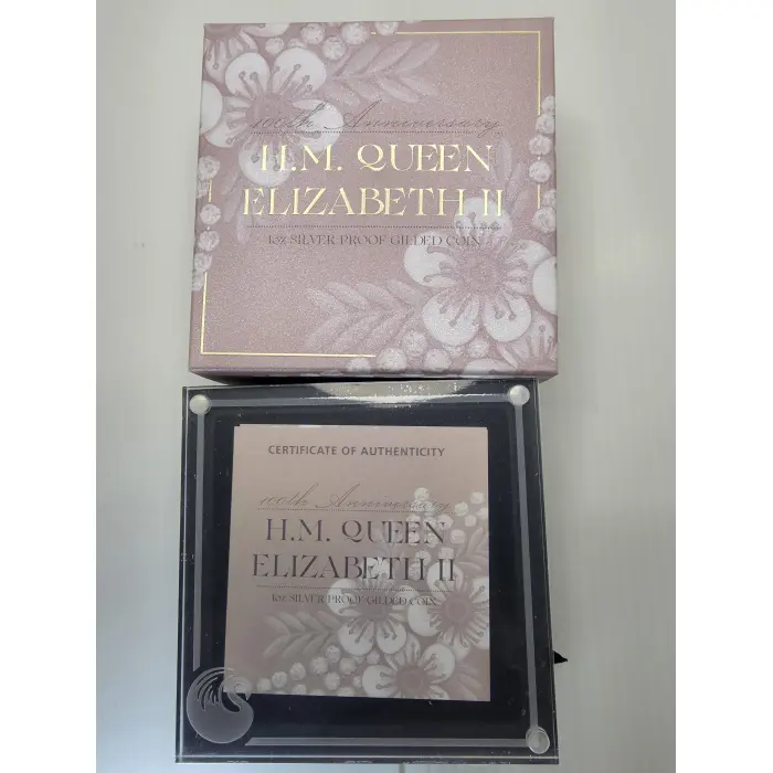 H.M. Queen Elizabeth II 100th Anniversary 2026 1oz Silver Proof Gilded Coin