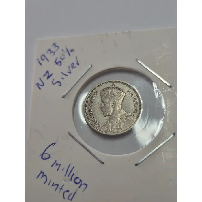 1933 New Zealand Silver Threepence (3d) – King George V