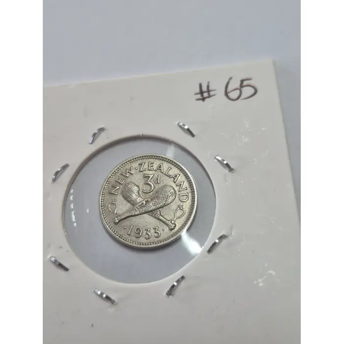 1933 New Zealand Silver Threepence (3d) – King George V