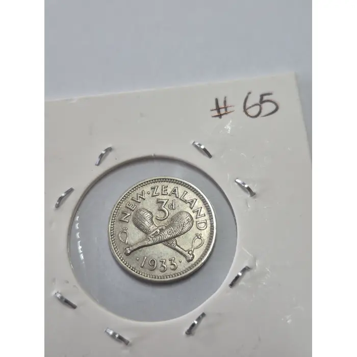 1933 New Zealand Silver Threepence (3d) – King George V