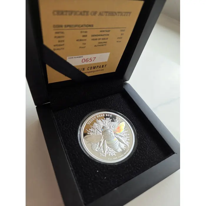 Australian Native Bees 2026 $2 Teddy Bear Bee Hologram 1oz Silver Proof Coin