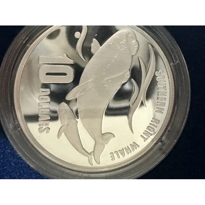 Australia 1997 Piedfort Whale $10 RAM Silver Proof .925 Sterling Silver 1.4oz