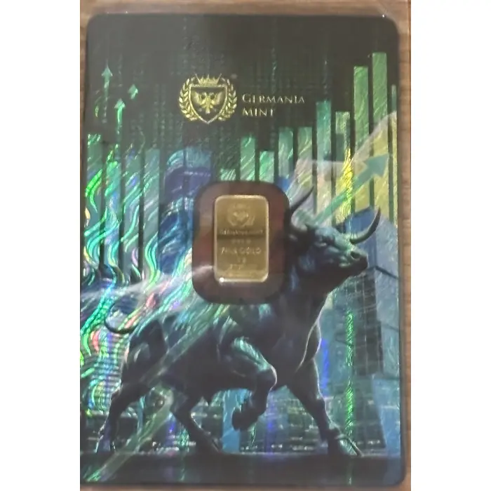 2026 Germania Mint 1 GRAM Gold Bull & Bear Limited Edition Minted Bar. 