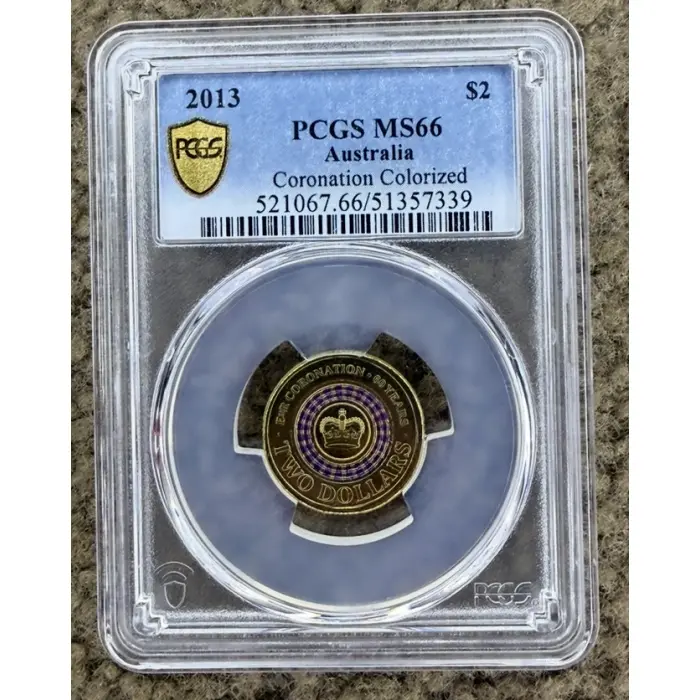 2013 $2 Coronation Coloured Coin PCGS MS66